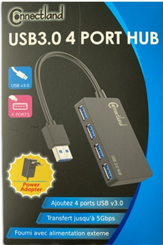 HUB USB 4 Ports Connectland avec alim